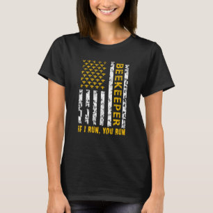 T-shirt Beekeeper Hommes Femmes US Drapeau Honeybee Bee Be