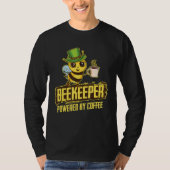 T-shirt Beekeeper Powered Coffee St Patrick Bee Beekeeping (Devant)