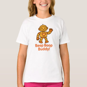 T-shirt Beep Boop Buddy Robot Graphique Orange