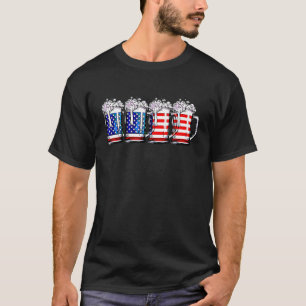 T-shirt Beer American Drapeau 4 juillet Hommes Femme Meric