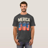 T-shirt Beer American Flag 4th Of July Merica USA Men Wome (Devant entier)