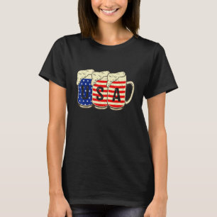 T-shirt Beer American Flag Boire 4 juillet Hommes Femmes