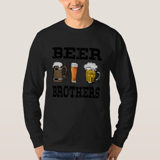 T-shirt Beer Brothers drinking and party themed sets 1 (Devant)