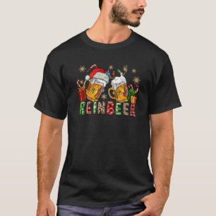 T-shirt Beer Christmas Mug Père Noël Reinbeer Lumières des