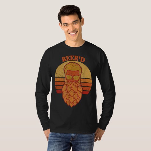 T-shirt Beer d Hops Beer Garden Retro Sunset (Devant entier)