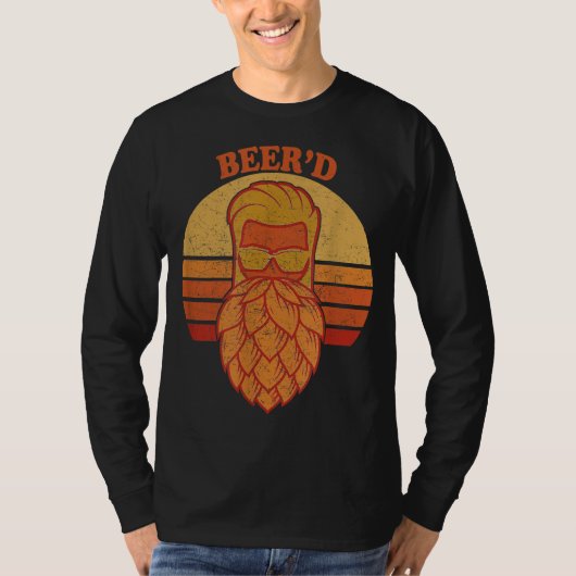T-shirt Beer d Hops Beer Garden Retro Sunset (Devant)