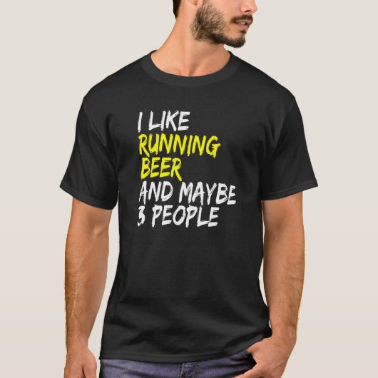 T-shirt Beer drinker I like Beer & Running Laufen Runner (Devant)