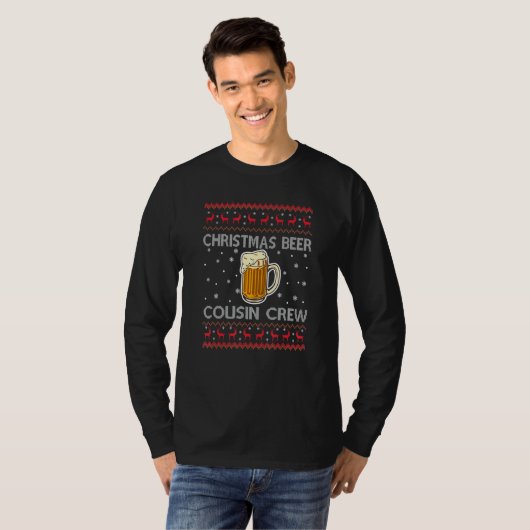 T-shirt Beer  Family Reunion Ugly Christmas Beer Cousin Cr (Devant entier)