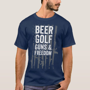 T-shirt Beer Golf Guns & Freedom USA Pro Guns Golf Player
