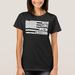 T-shirt Beer Guns Bacon Freedom America