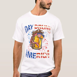 T-shirt Beer Let’s Get Day Drunk For America 4 juillet D