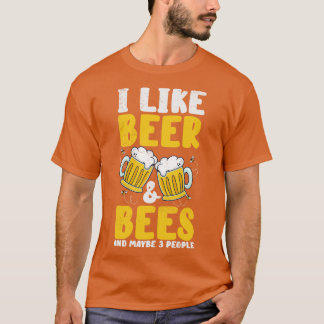 T-shirt Beer Lover Bees Boire Beers Pub Party