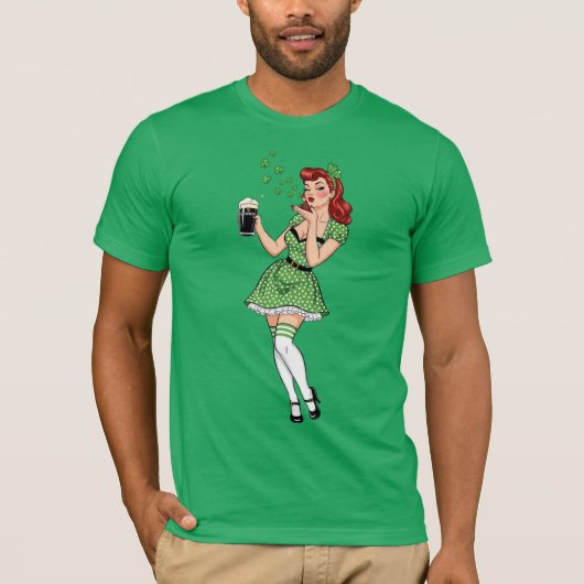 T-shirt Beer Loving Irish Pin Up (Devant)