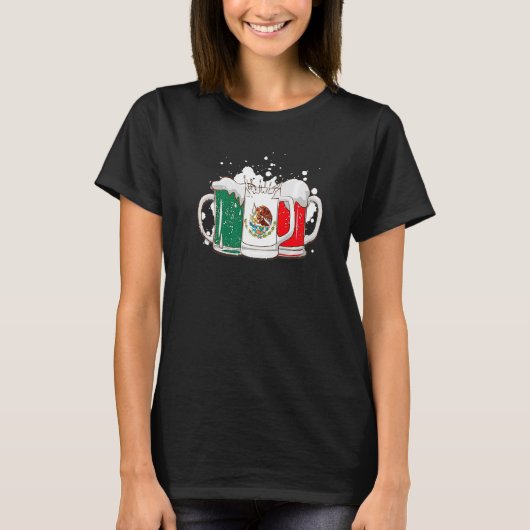 T-shirt Beer Mexican Flag  Cinco De Mayo Women Mexico (Devant)