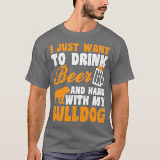 T-shirt Beer Papa Chemise Boire Bière Hang Bulldog Cadeau