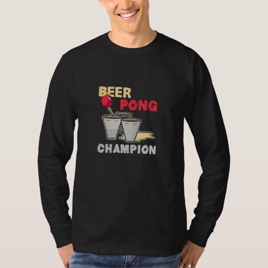 T-shirt Beer Pong Beer Champion Boire Game (Devant)