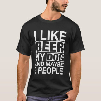 T-shirt Beer Shirt Femmes Hommes J'Aime Bière Mon Chien Pe