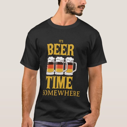 T-shirt Beer Time Mugs Hilarious Oktober Fest (Devant)