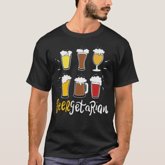 T-shirt Beergetarian Craft Beer Pun Home Brewery Brewer Ho (Devant)