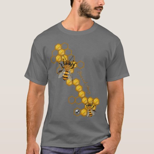 T-shirt Bees and Honey avec des abeilles et des nids de mi (Devant)