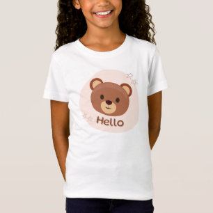 T-Shirt Beige et Brun Illustratif Mignon