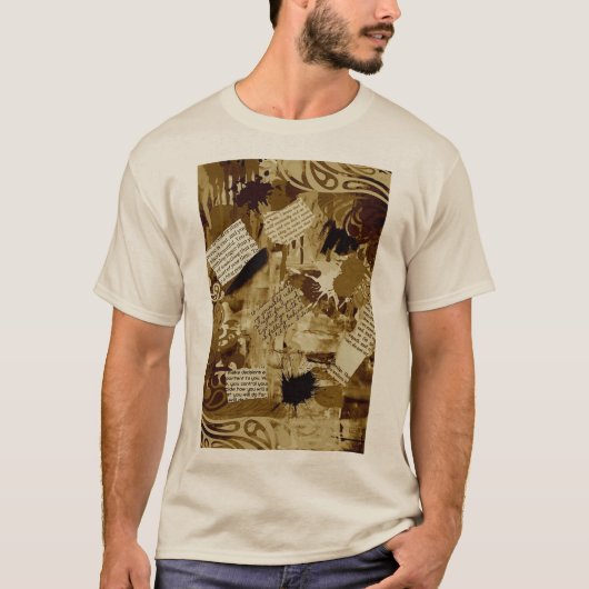 T-Shirt beige print (Voorkant)