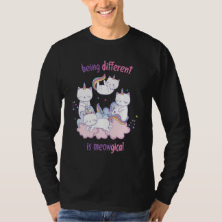 T-shirt Being different is meowgical Funny unicorn cat