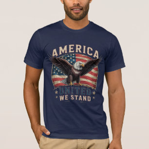 T-shirt Bel Aigle Américain Patriotique Unis Nous Tenons