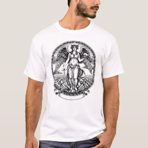 T-shirt Bel Ange grec ailé avec épée et crâne