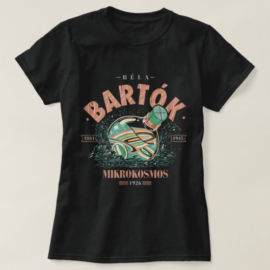 T-shirt Bela Bartok Compositeur chef de musique classique  (Design devant)