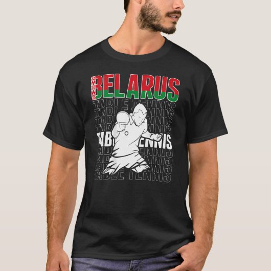 T-shirt Belarus Table Tennis Support Belarusian Ping Pong (Devant)