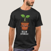 T-shirt Beleaf En Vous-Même Drôle Plante Pun Dark BG (Devant)