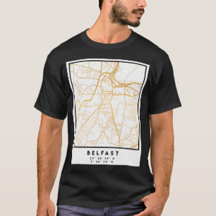 T-shirt Belfast Royaume-Uni City Street Map Art