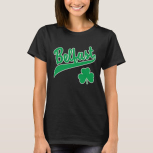 T-shirt Belfast Sports Script Shamrock Vert Imprimé Contou