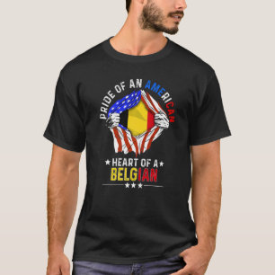 T-shirt Belge American America Pride Pays Étrangers Bel