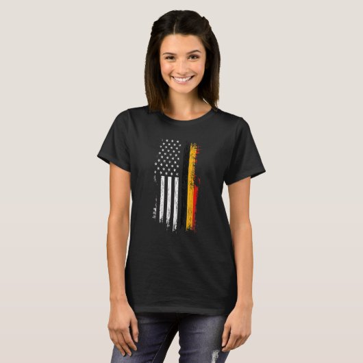 T-shirt Belge American Flag Pride Belgique États-Unis Tee (Devant entier)