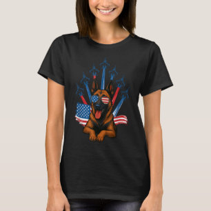 T-shirt Belge Malinois Fighter Jet Avion Patriotique Do