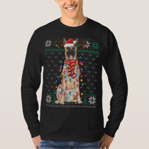 T-shirt Belge Malinois Noël Douille moche Drôle Chien drôl