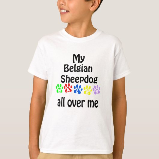 T-shirt Belge Sheepdog Walks Design (Devant)
