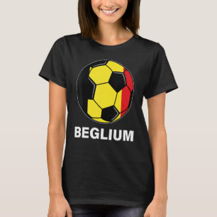 T-shirt Belge Soccer Team Supporter Belgique Drapeau Socce
