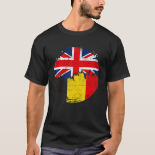 T-shirt Belges vintages avec des racines du drapeau britan
