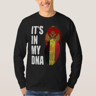 T-shirt Belgian And Montenegrin Mix DNA Heritage Flag