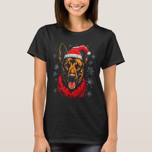 T-shirt Belgian Malinois Dog Xmas (Devant)