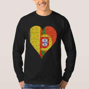 T-shirt Belgian Portuguese Flag Heart