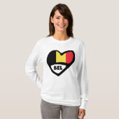 T-shirt Belgique Code Pays Drapeau Coeur BEL (Devant entier)