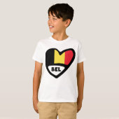 T-shirt Belgique Code Pays Drapeau Coeur BEL (Devant entier)