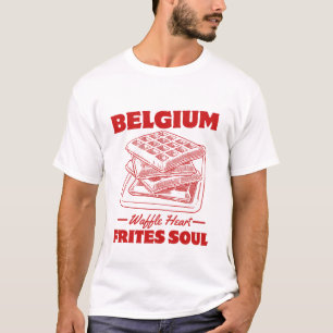 T-shirt Belgique : Cœur de gaufre, âme de frites