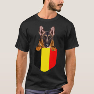 T-shirt Belgique Drapeau Belge Tervuren Chien À Poche