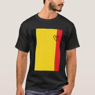T-shirt Belgique Drapeau Belges Coeur Fière Patrimoine nat
