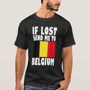 T-shirt Belgique Drapeau Design Si perdu envoyez-moi en Be